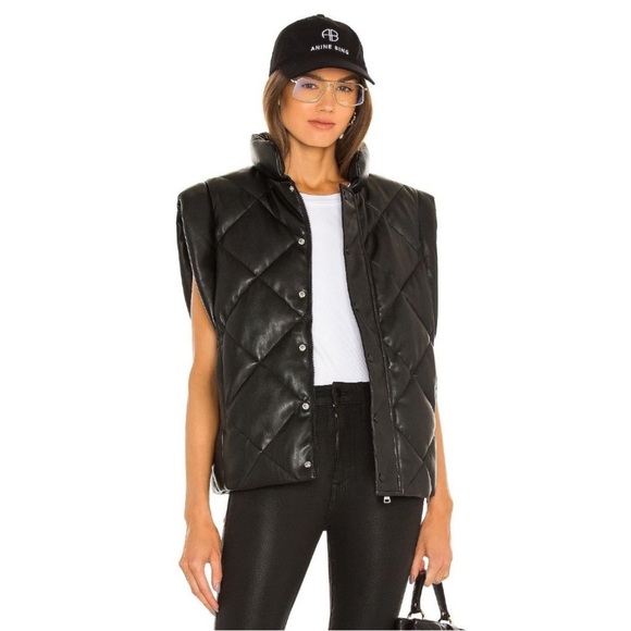 Pistola Callista Long Sleeve Puffer Jacket Vest Size Small NWT Black Noir - Picture 2 of 10